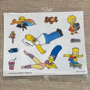 Vintage 2002 The Simpsons Collectible Stickers Livingroom Card